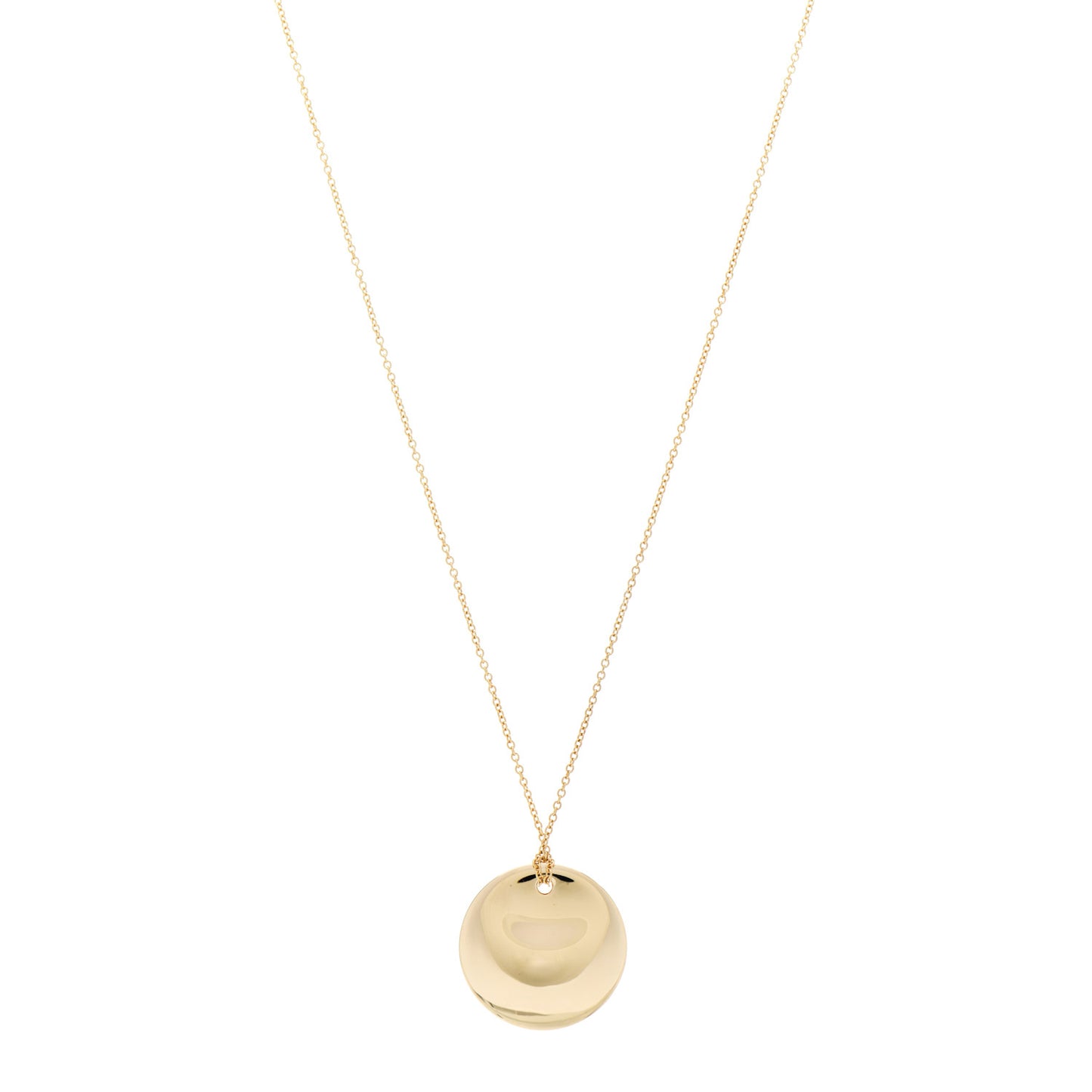 18K Yellow Gold Elsa Peretti Round Disc Pendant Necklace