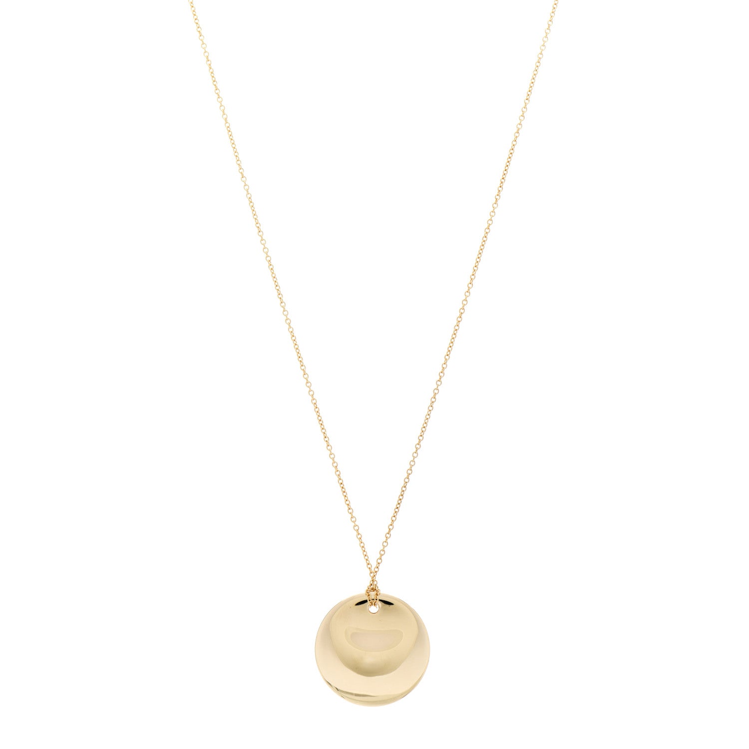 Tiffany 18K Yellow Gold Elsa Peretti Round Disc Pendant Necklace 1 of 6