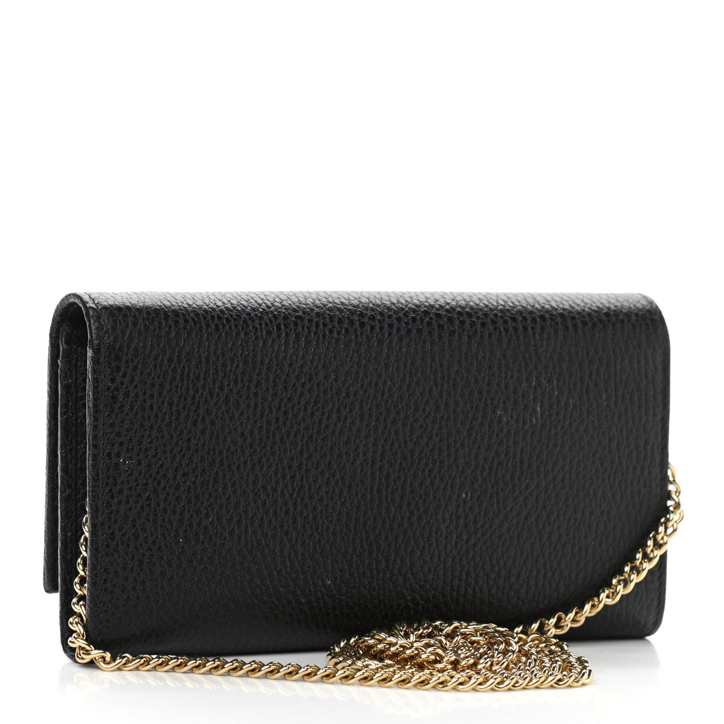 Calfskin Petite GG Marmont Wallet Chain Bag Black