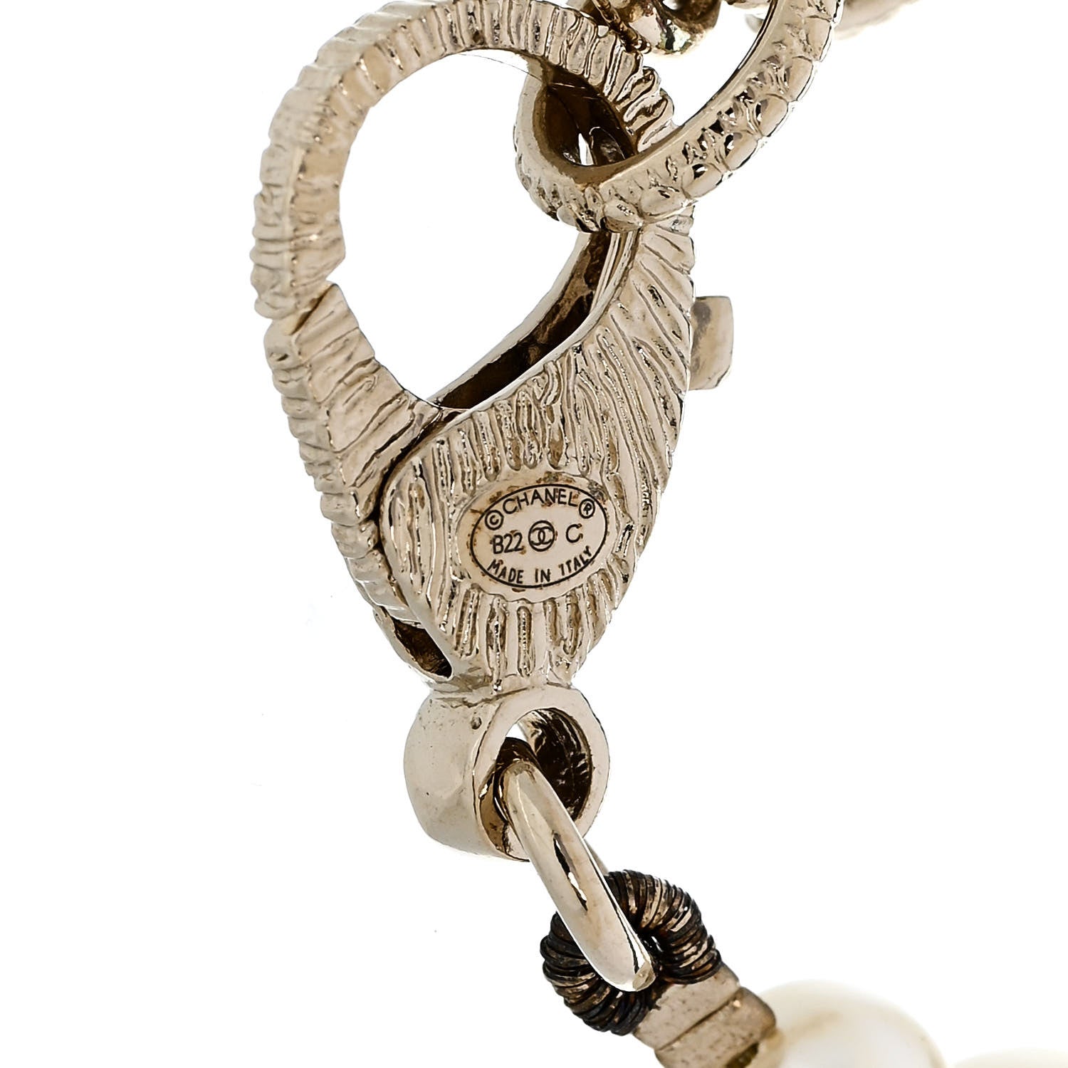 Chanel Graduated Pearl Crystal CC Bracelet Gold 4 of 4