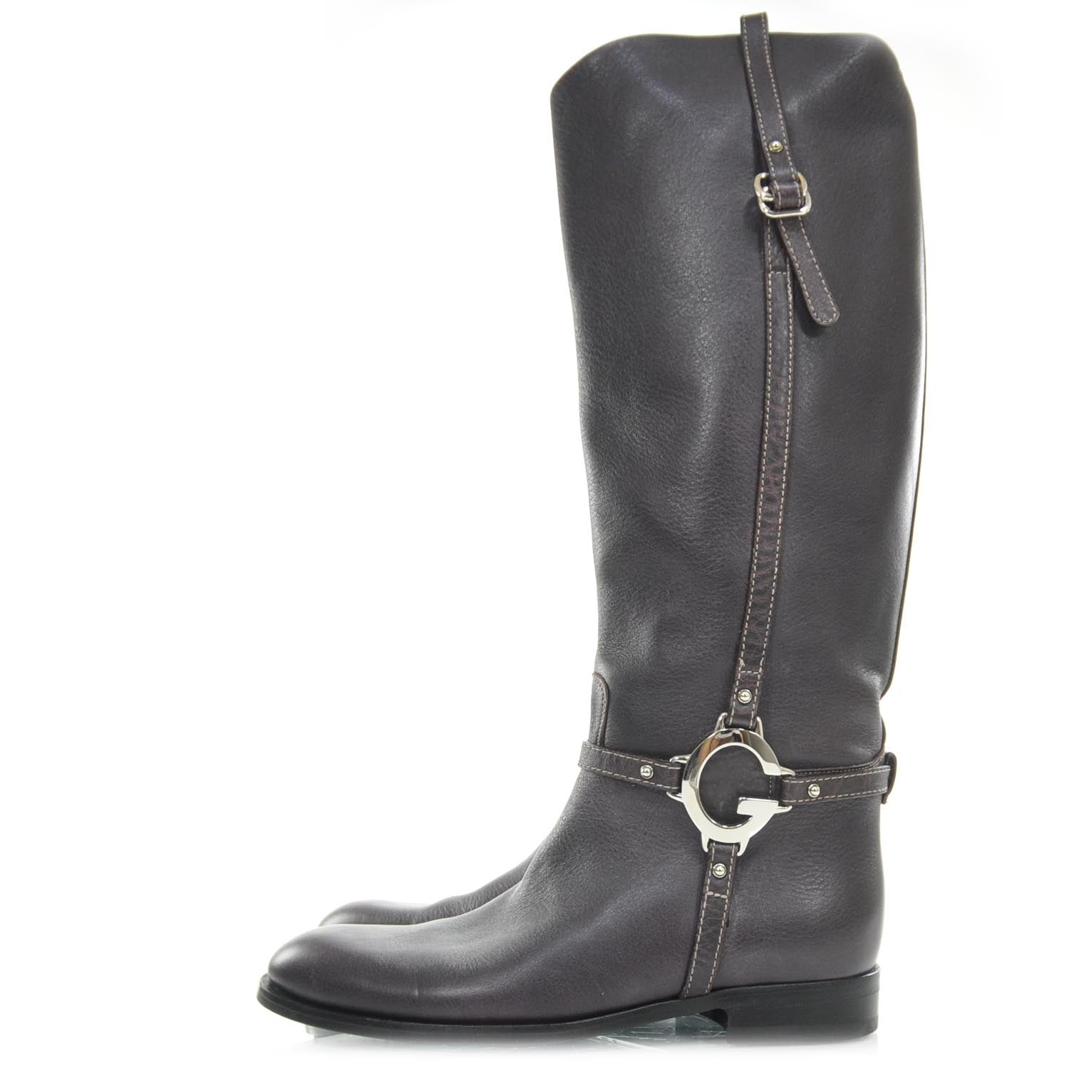 Gucci Leather New Charlotte Riding Boots 8 2 of 6