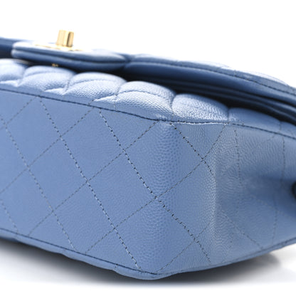 Chanel Caviar Quilted Small Double Flap Blue 10 of 10