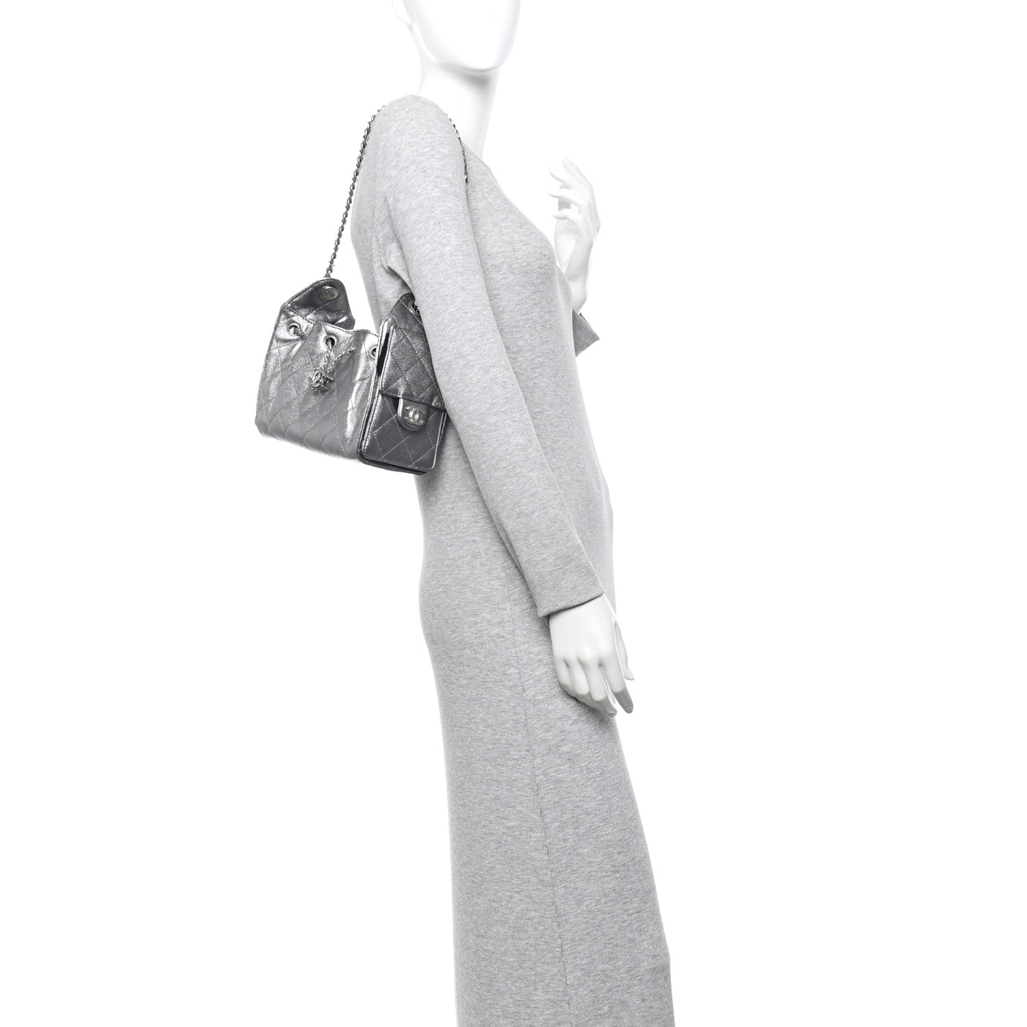 Chanel Metallic Caviar Quilted Mini Chanel 25 Handbag Anthracite 2 of 10