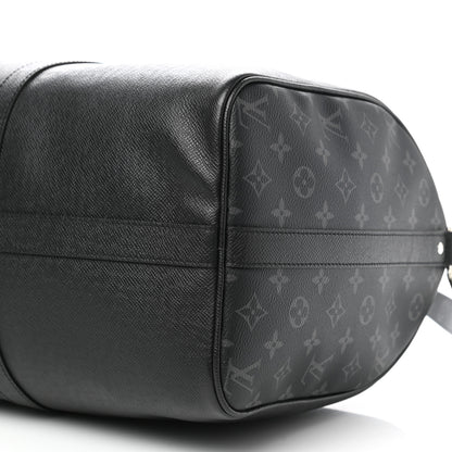 Louis Vuitton Taiga Monogram Eclipse Keepall Bandouliere 50 Black 9 of 10