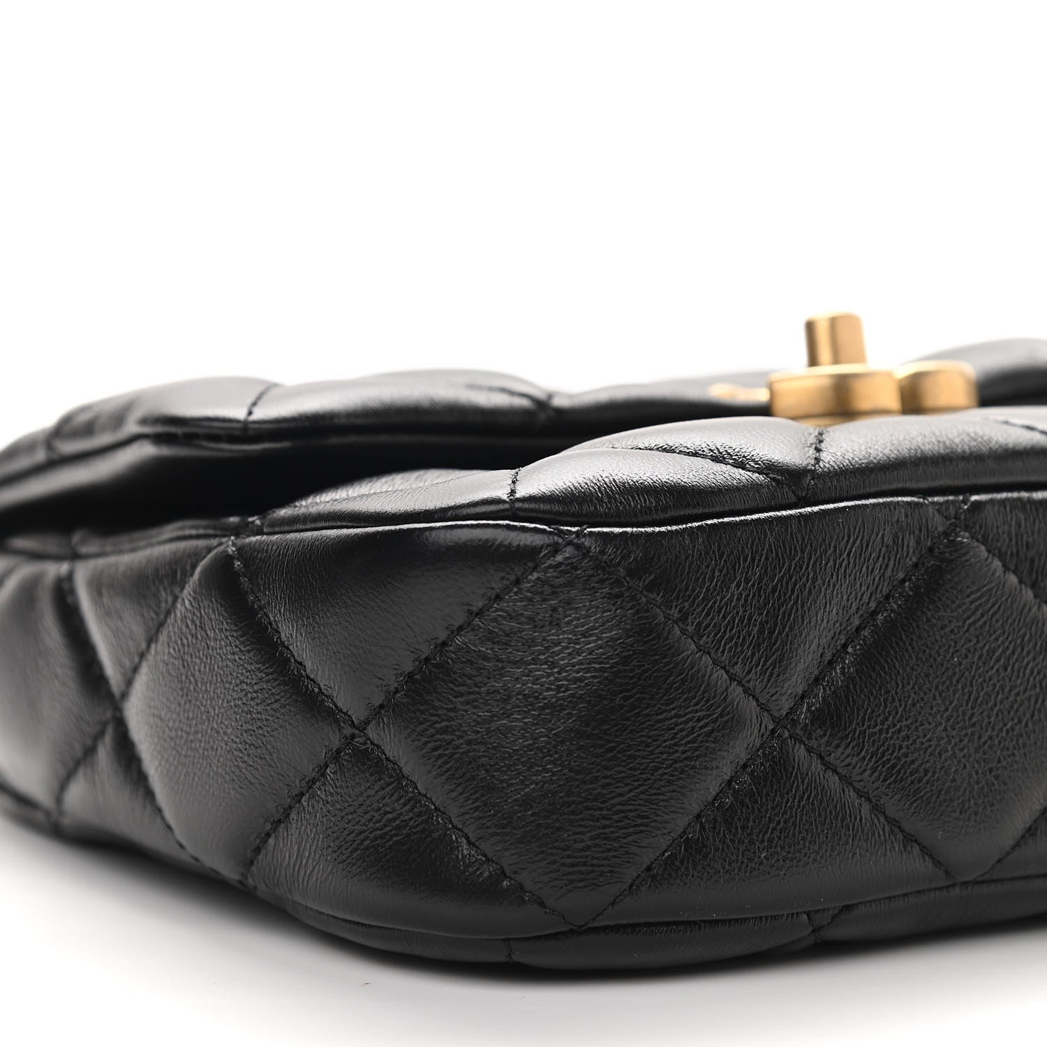 Chanel Lambskin Quilted Mini Lacquered Chain Flap Black 9 of 11