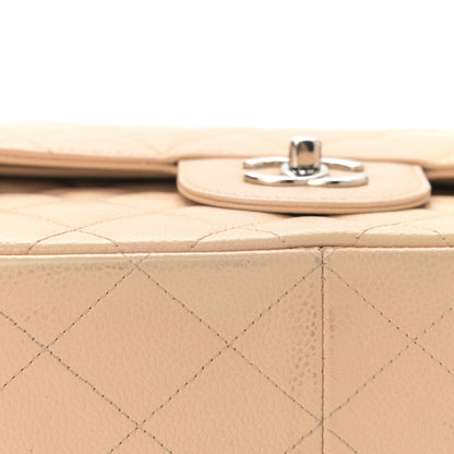 Chanel Caviar Quilted Jumbo Double Flap Light Beige 12 of 16
