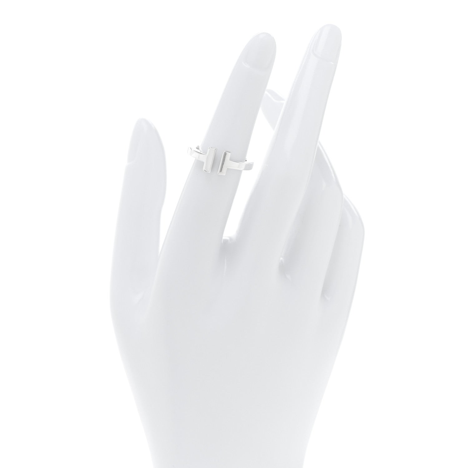 Tiffany Sterling Silver T Square Ring 50 5.25 2 of 5
