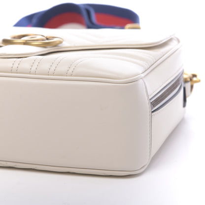 Gucci Calfskin Matelasse Sylvie Web Small GG Marmont Top Handle Shoulder Bag White 14 of 14