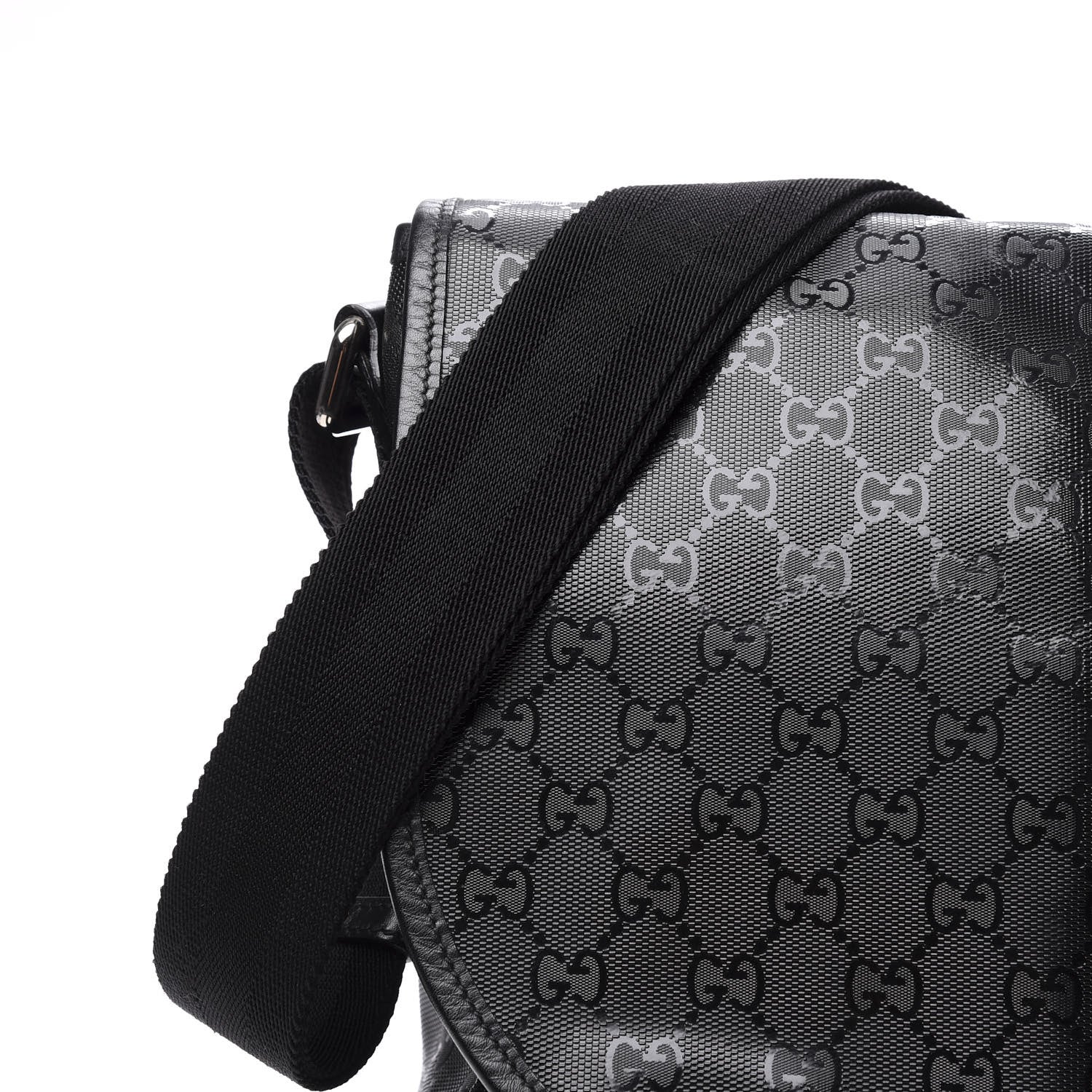 Gucci Imprime Monogram Medium Web 500 by Gucci Double Buckle Flap Messenger Bag Black 14 of 14