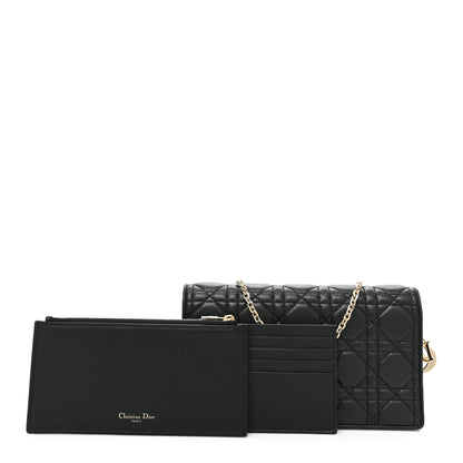 Christian Dior Lambskin Cannage Lady Dior Pouch Black 3 of 11