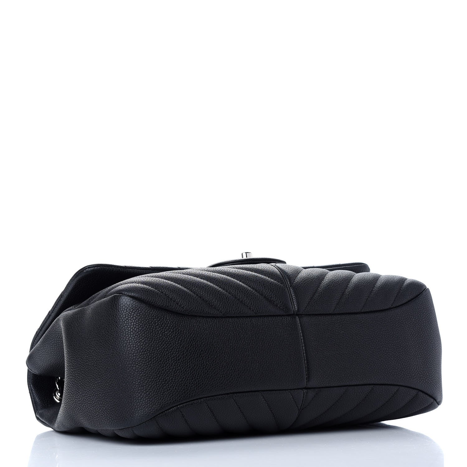 Chanel Caviar Chevron Quilted Large Puffy CC Flap Black 4 of 9