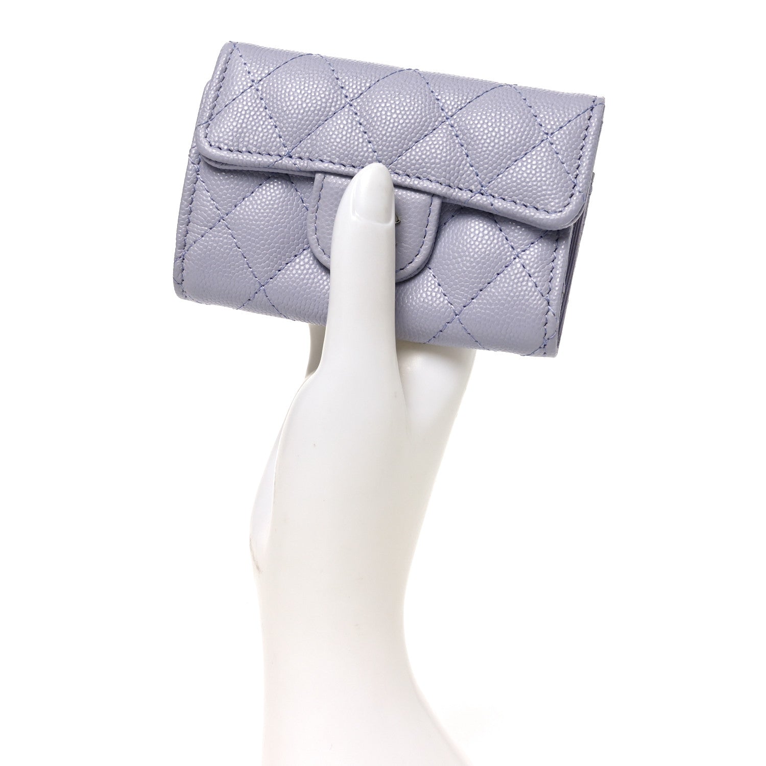 Chanel Caviar Quilted Classic 4 Key Holder Wallet Light Purple 2 of 9