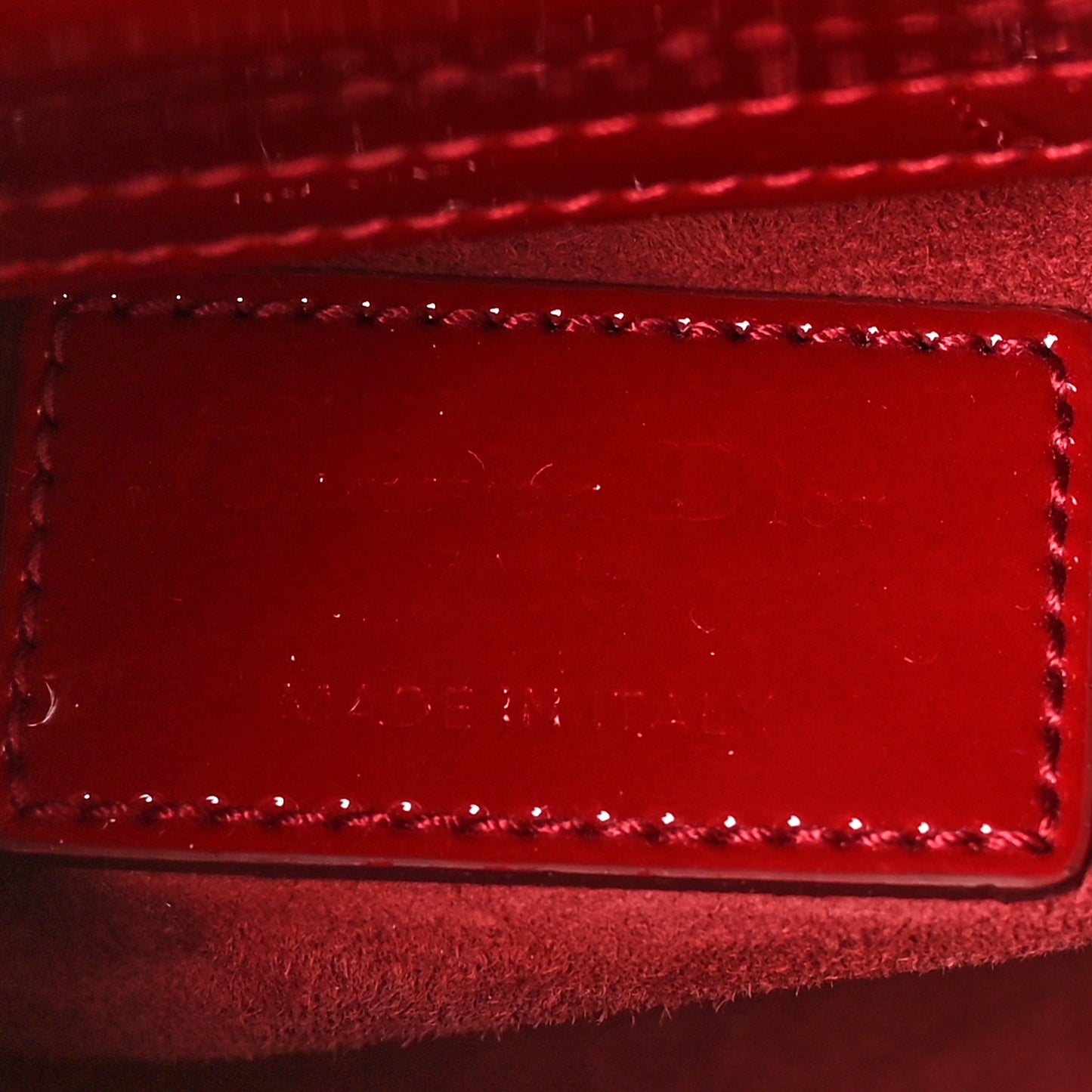 Patent Cannage Mini Lady Dior Red