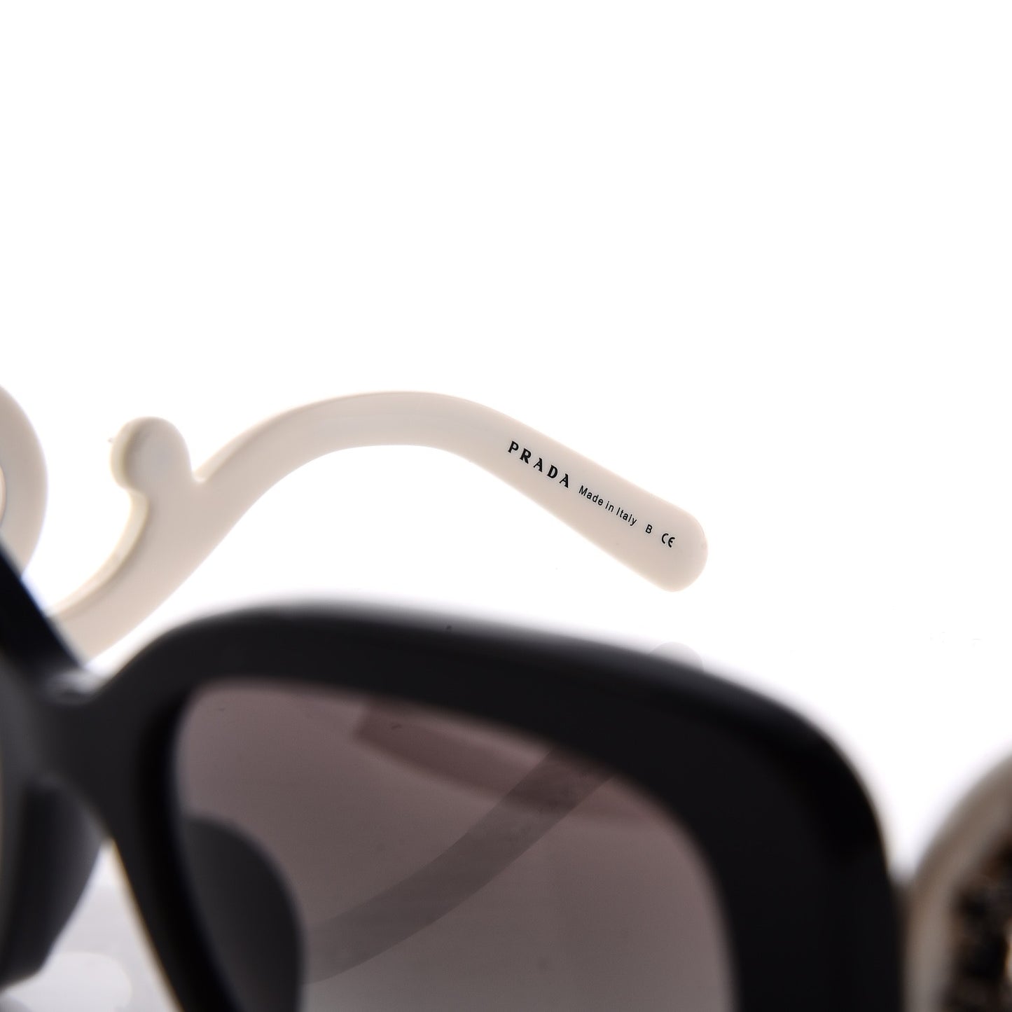 Crystal Ornate Square Baroque Sunglasses White Black