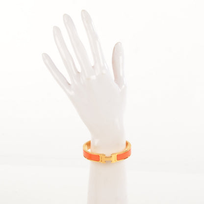 Hermes Enamel Narrow Clic Clac H Bracelet GM Orange 2 of 5