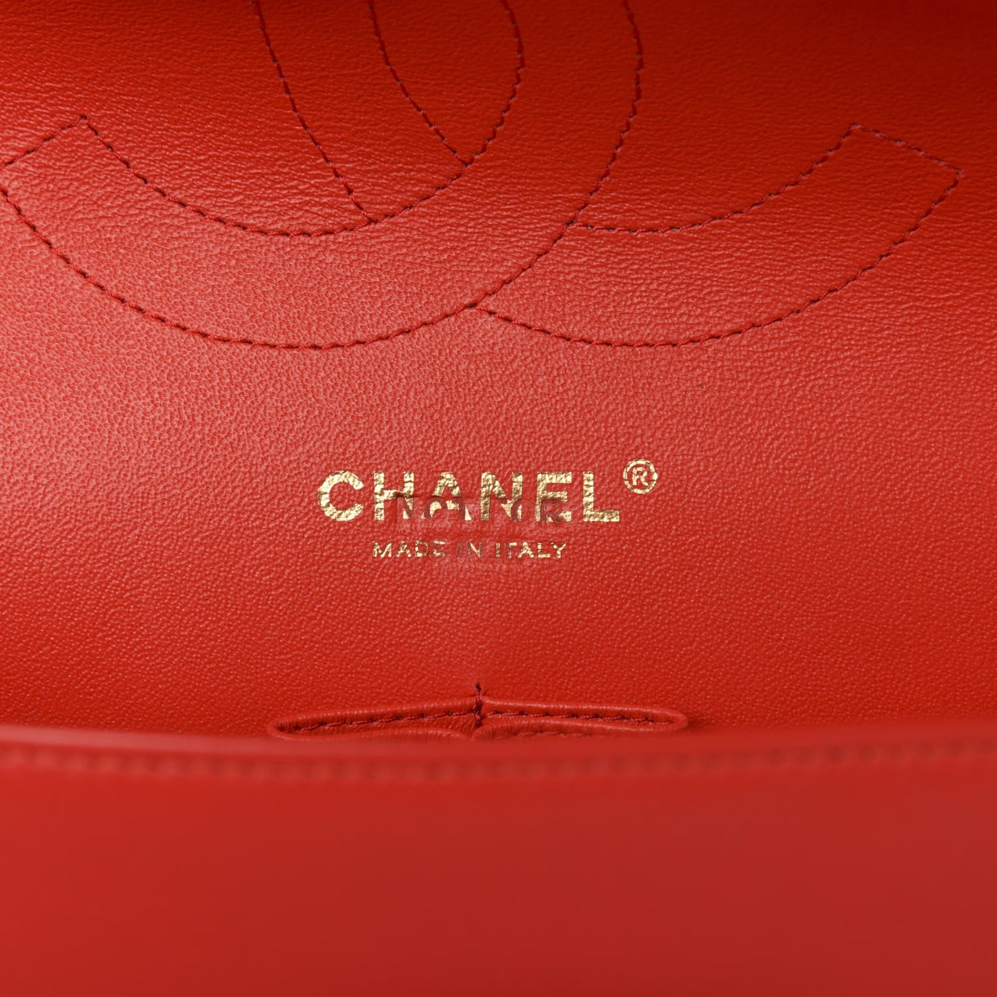 Lambskin Quilted Jumbo Double Flap Red