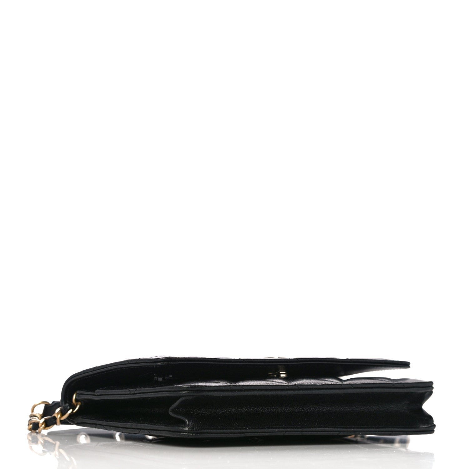 Chanel Goatskin Quilted Quilted Like A Wallet Wallet On Chain WOC Black 4 of 13