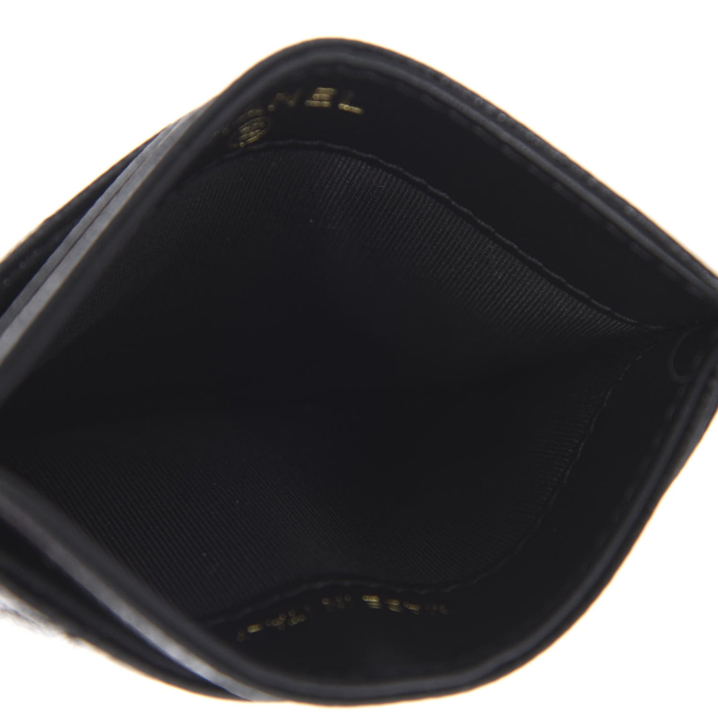Caviar Quilted French New Wave Card Holder Black