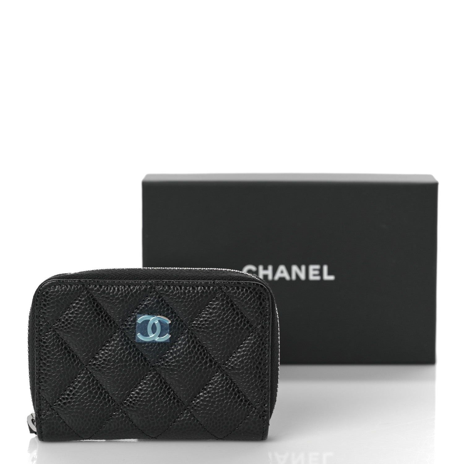 Chanel Caviar Quilted Zip Coin Purse Black 10 of 10