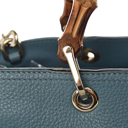 Gucci Pebbled Calfskin Medium Bamboo Shopper Tote Light Blue 19 of 22