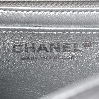 Chanel Metallic Lambskin Quilted Mini Square Flap Silver 6 of 11