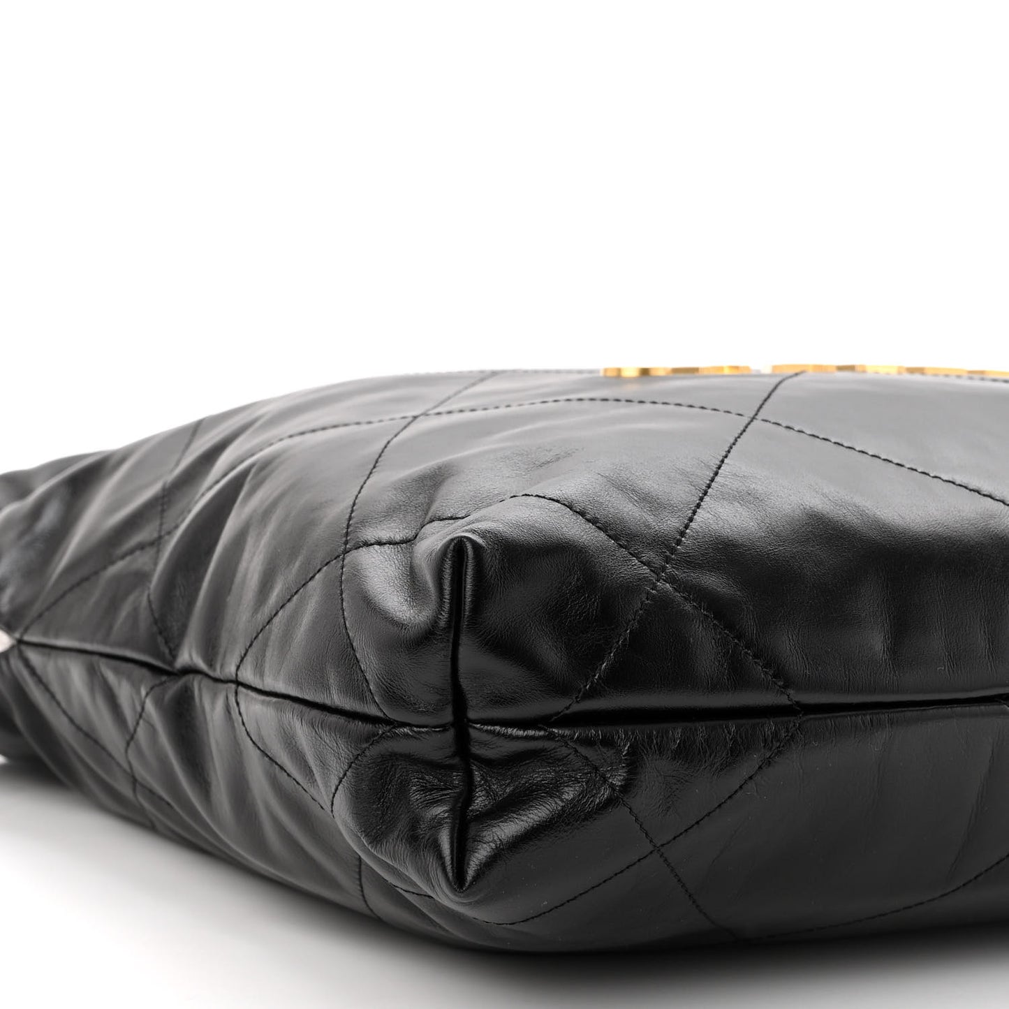 Shiny Calfskin Quilted Small Chanel 22 Black