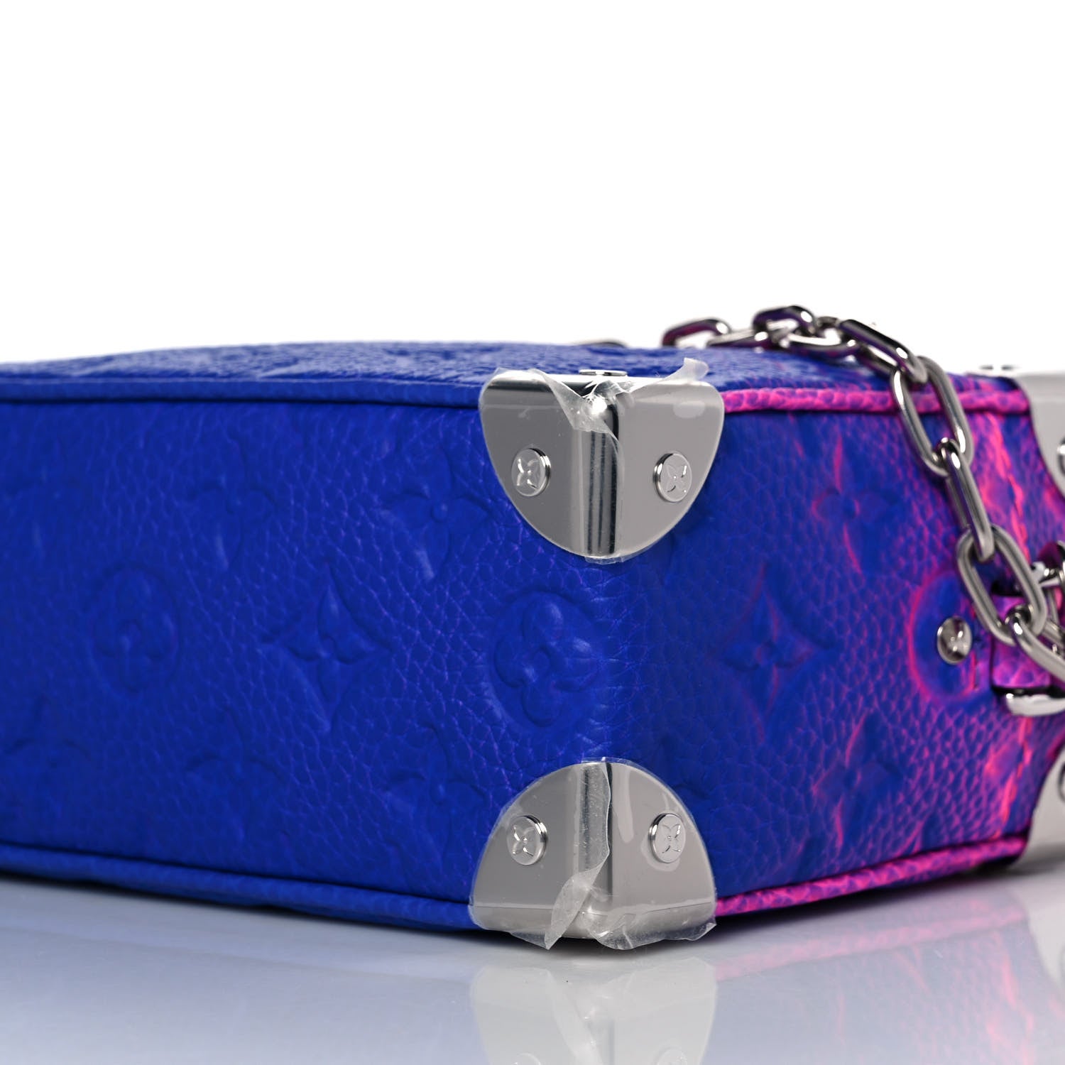 Louis Vuitton Taurillon Illusion Mini Soft Trunk Bleu Rose 7 of 9