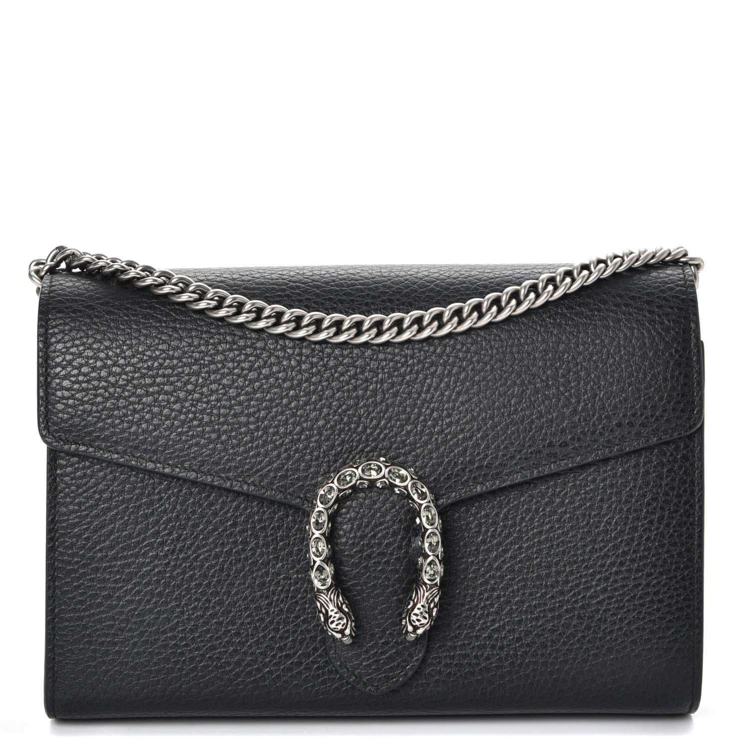 Gucci Calfskin Mini Dionysus Chain Wallet Black 1 of 8
