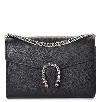 Gucci Calfskin Mini Dionysus Chain Wallet Black 1 of 8