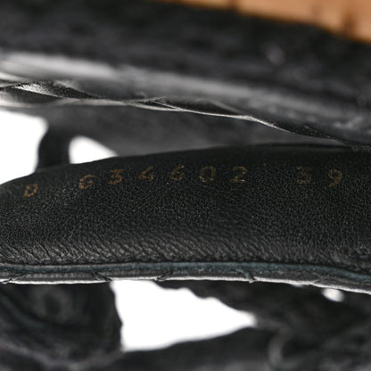 Chanel Cord Lambskin Quilted Logo Sandals 39 Black 27 of 27