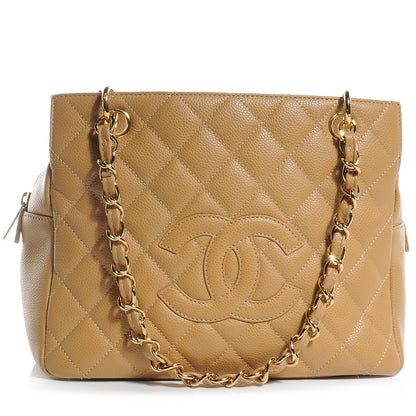 Chanel Caviar Quilted Petit Timeless Tote PTT Beige 1 of 7