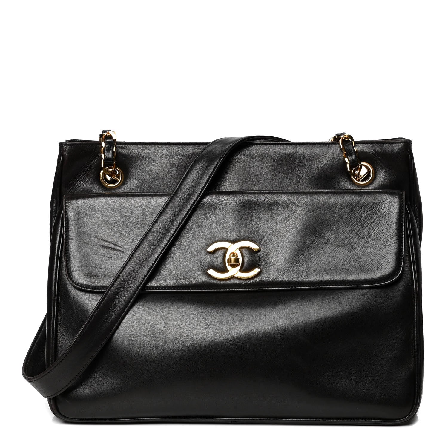 Chanel Lambskin Flap Shoulder Bag Black 1 of 6