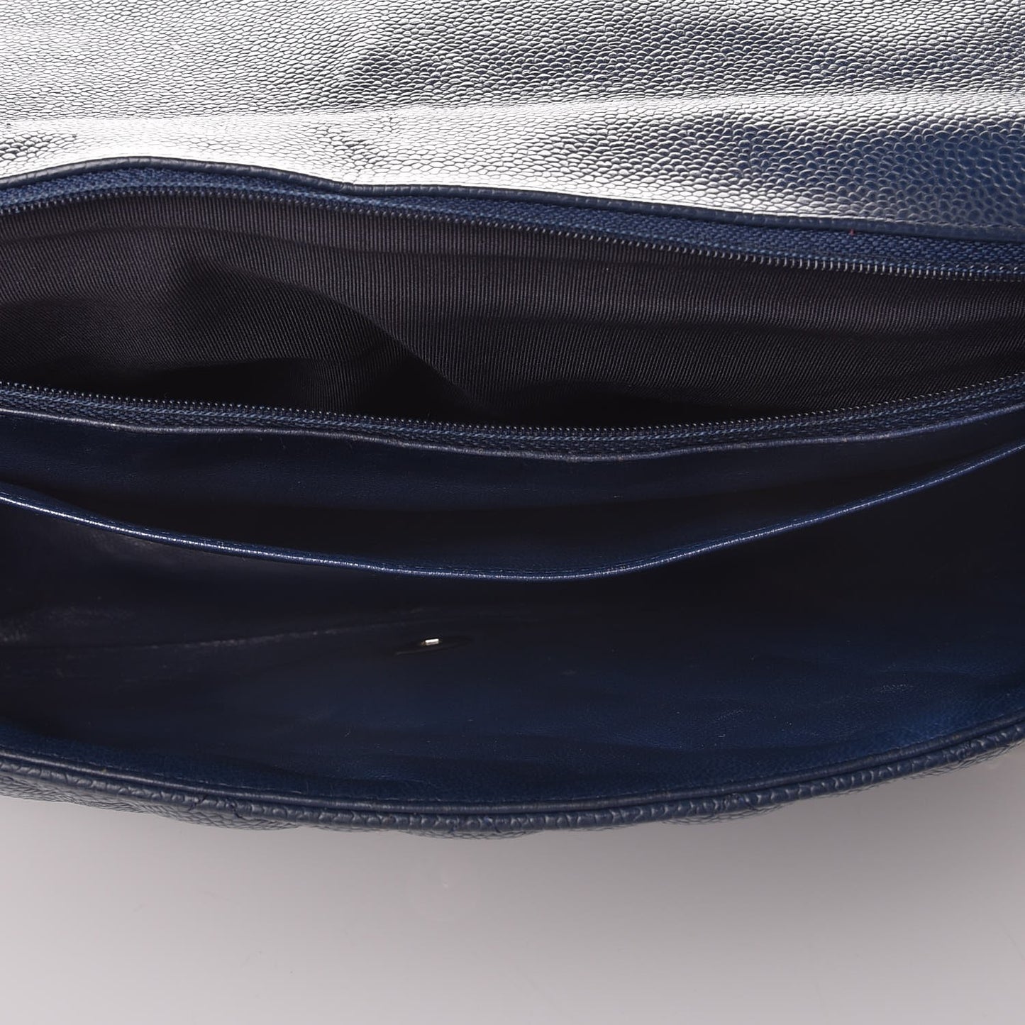 Caviar Quilted Maxi Single Flap Blue