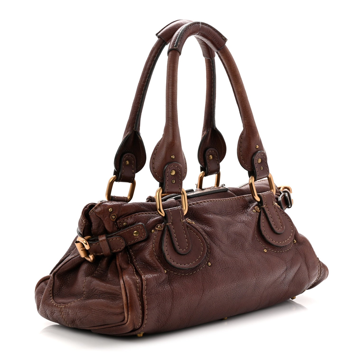 Chloe Calfskin Medium Paddington Satchel Chocolate 1783785