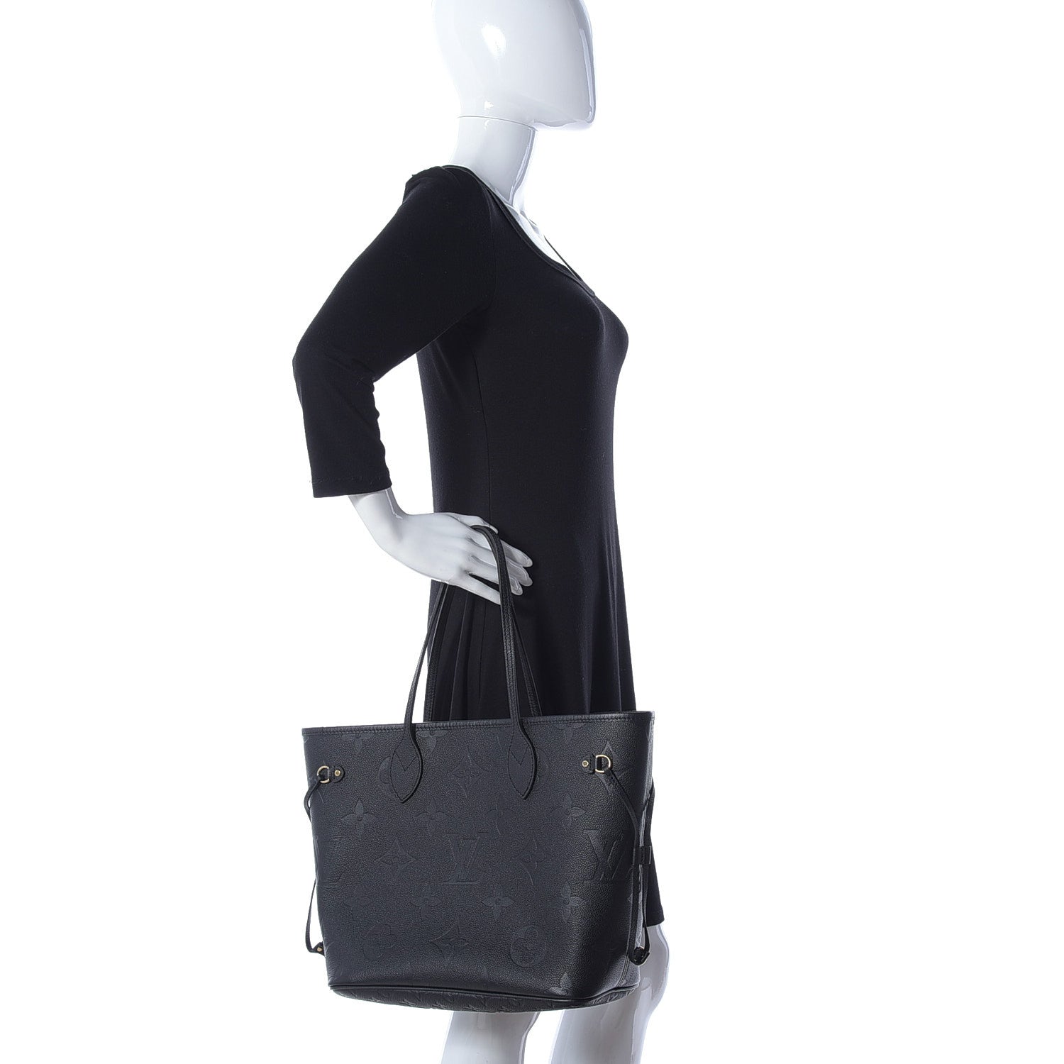 Louis Vuitton Empreinte Monogram Giant Neverfull MM Black 2 of 11