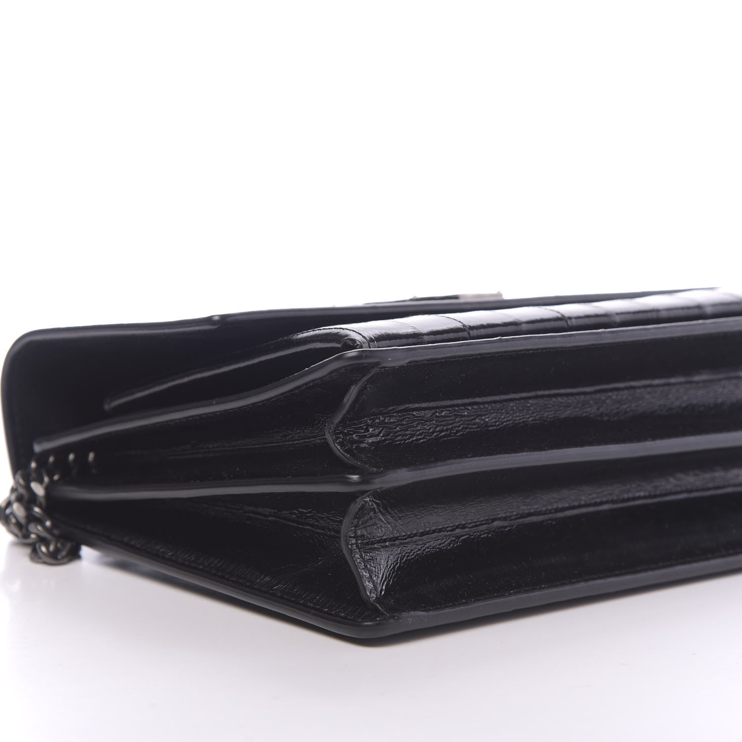 Saint Laurent Glossy Eelskin Medium Monogram Sunset Black 7 of 10