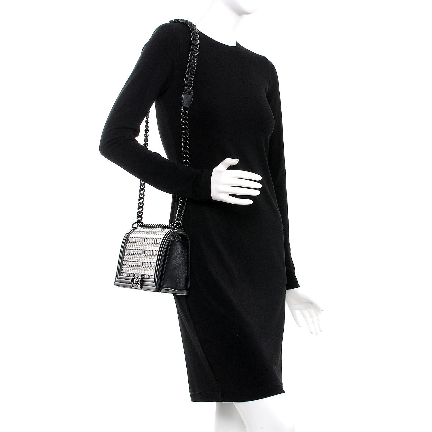 Chanel PVC Thread Woven Medium Boy Flap Black 2 of 9