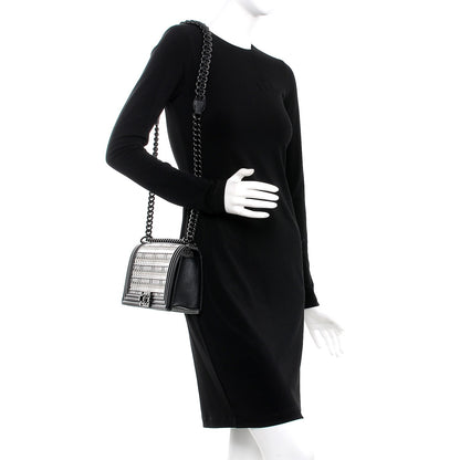 Chanel PVC Thread Woven Medium Boy Flap Black 2 of 9