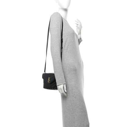 Saint Laurent Calfskin Y Quilted Monogram Toy Loulou Crossbody Bag Black 2 of 9