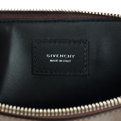 Chanel GIVENCHY Pony Hair Calfskin Embossed Large Zip Pouch Brown 6 of 9