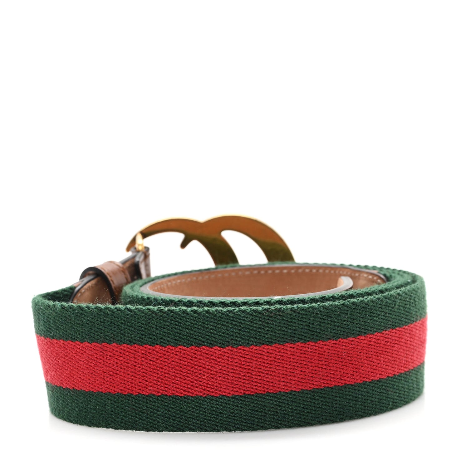 Nylon Calfskin Double G Web 40mm Belt 105 42 Green Red Cuir