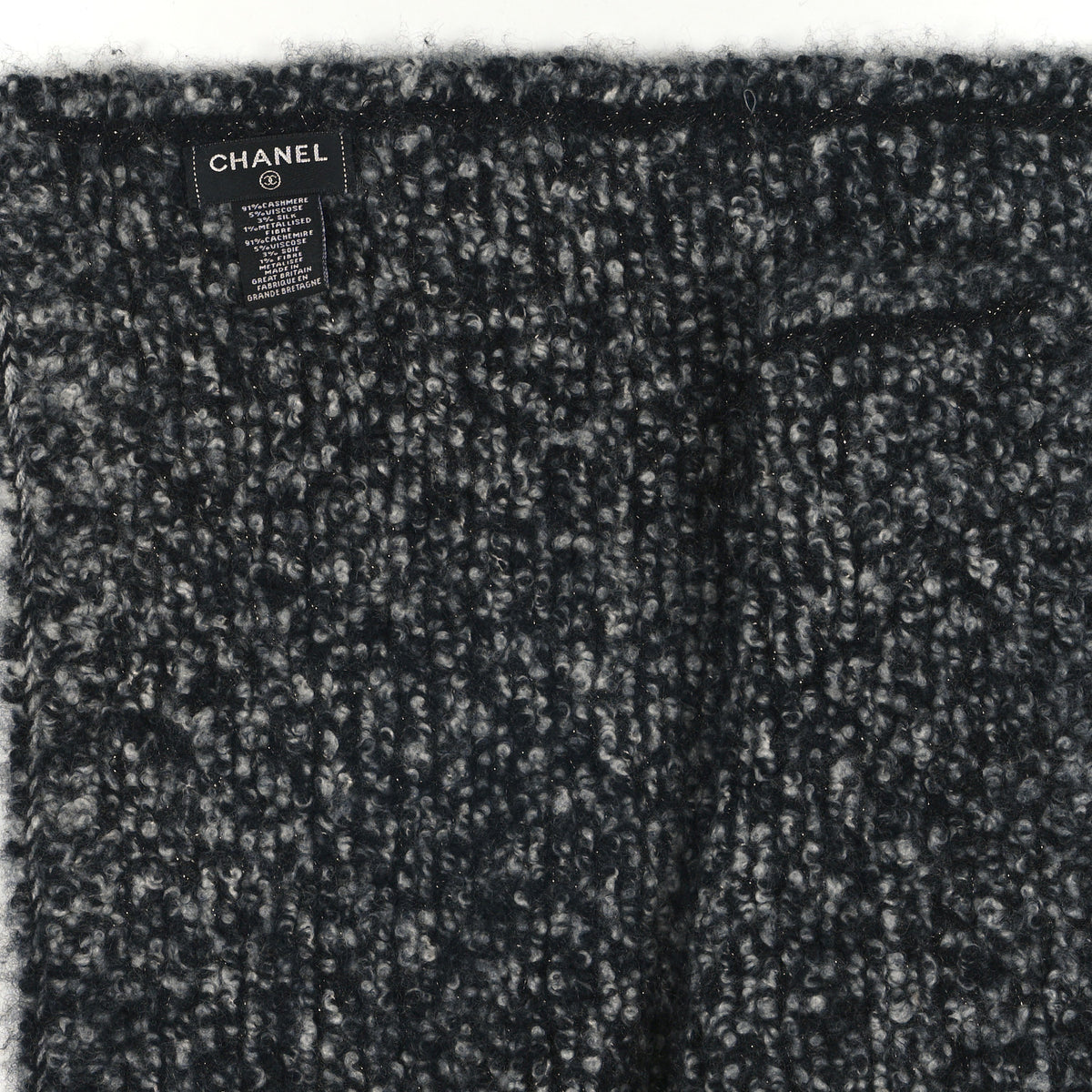 Cashmere Scarf Grey Black