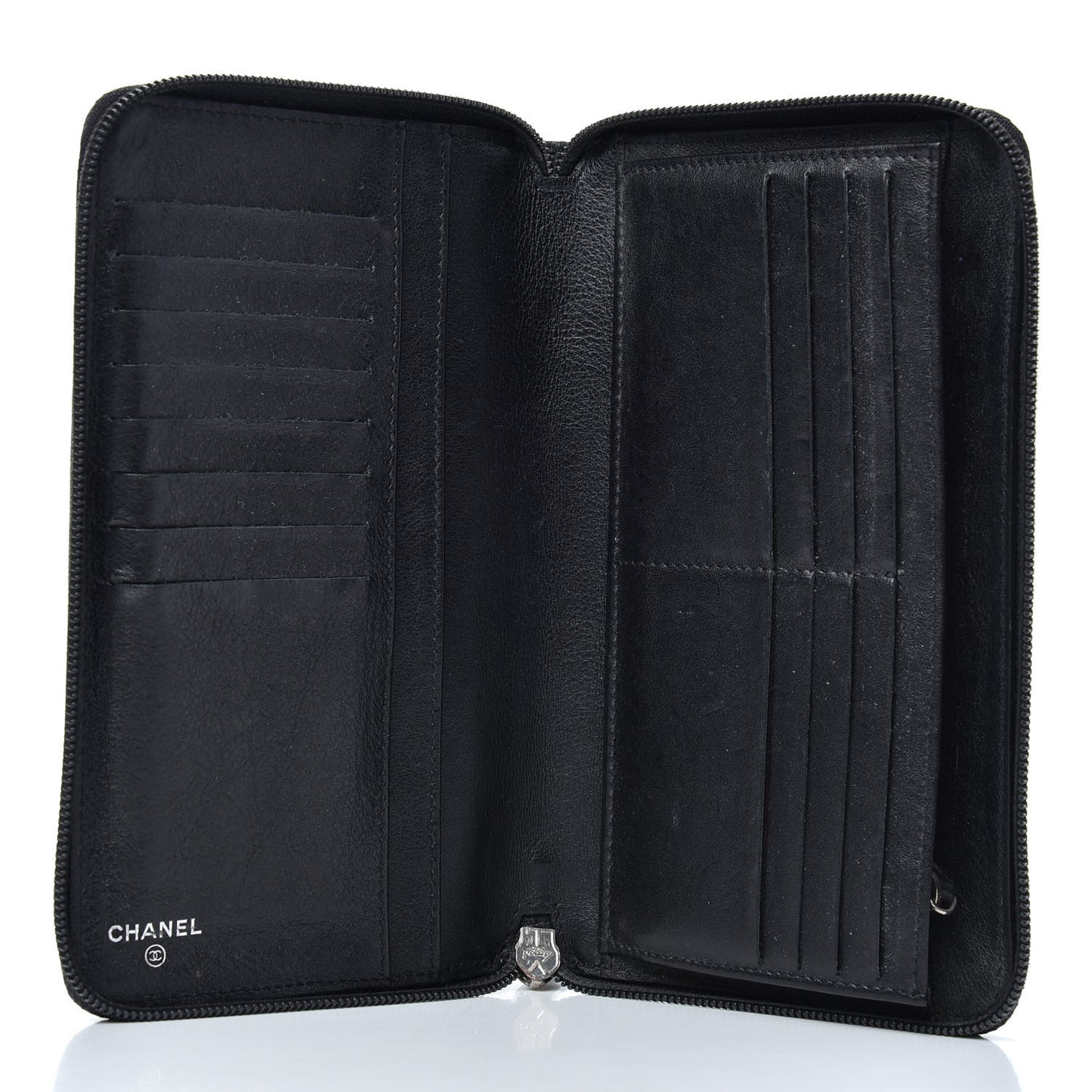 Caviar Timeless Travel Zip Wallet Black