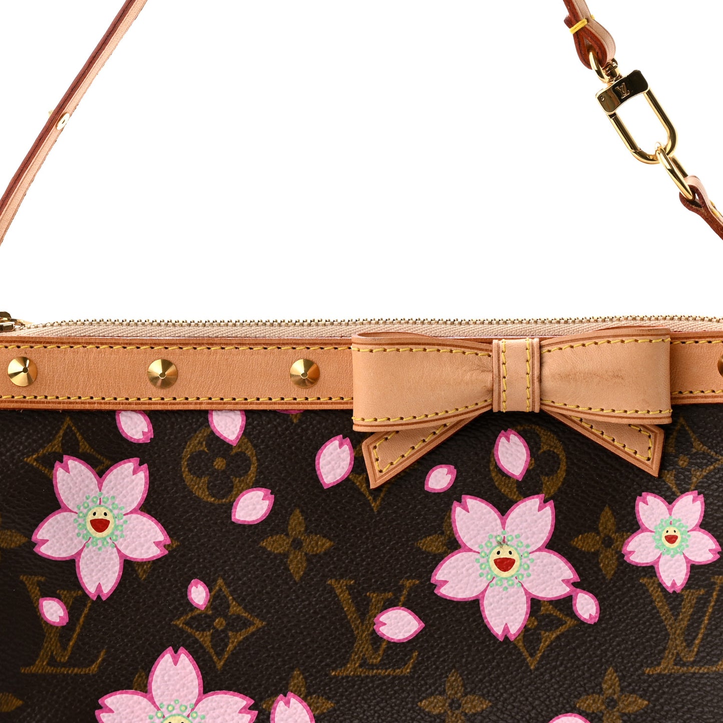 Monogram Cherry Blossom Pochette Accessories Brown