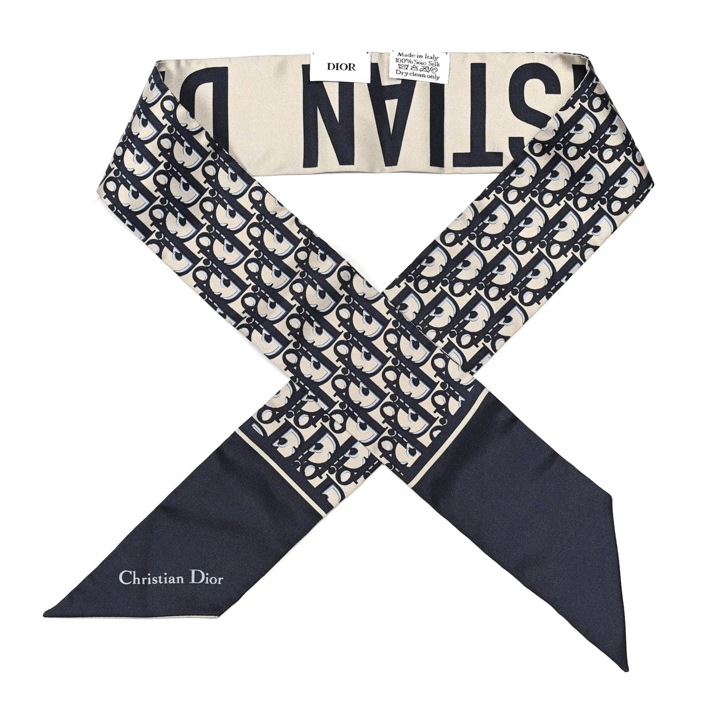 Silk Oblique Mitzah Scarf Blue