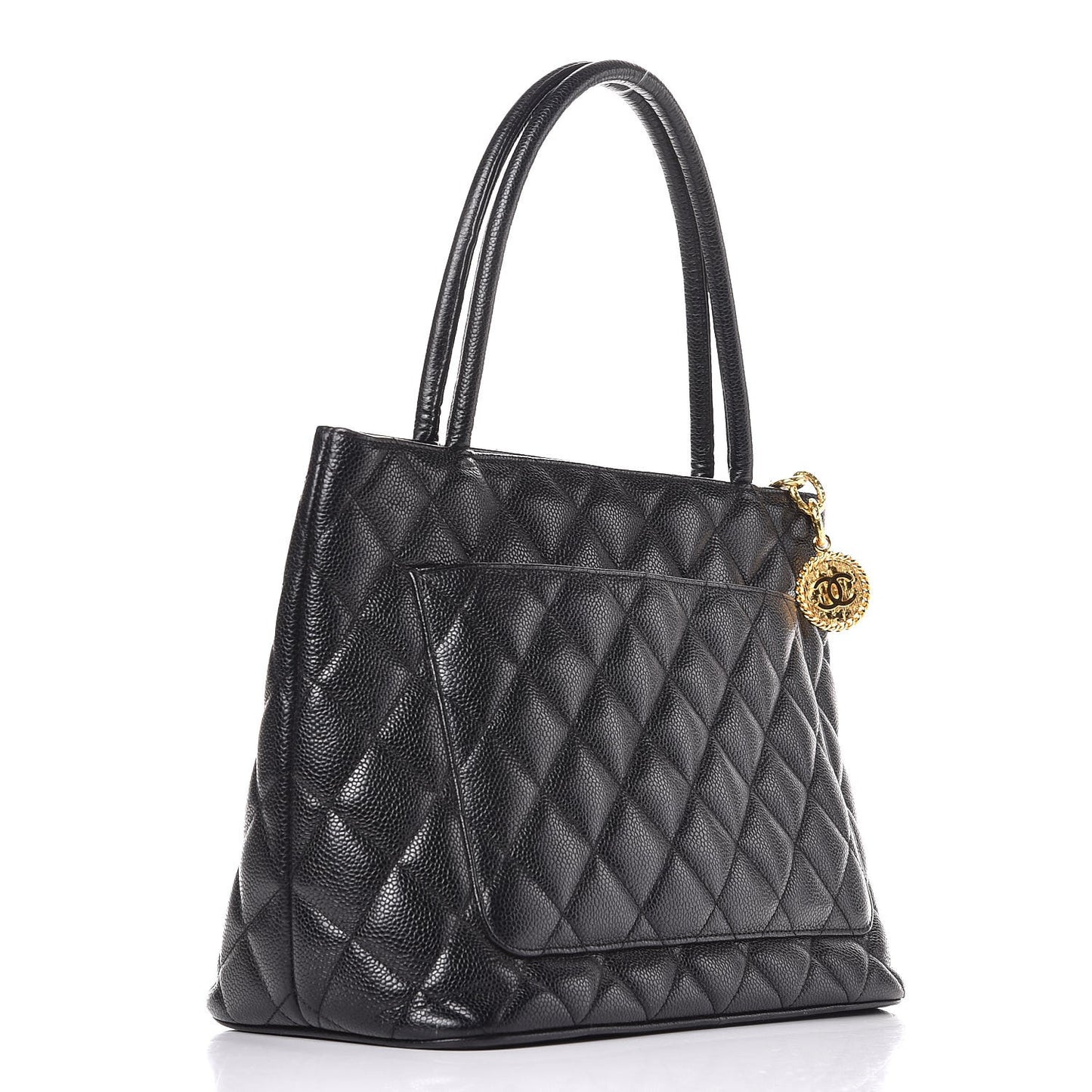 Caviar Quilted Medallion Tote Black