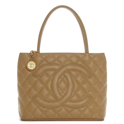 Chanel Caviar Quilted Medallion Tote Beige 1 of 7