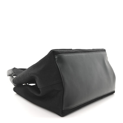 Balenciaga Cotton Canvas Calfskin S Navy Cabas Black 5 of 10