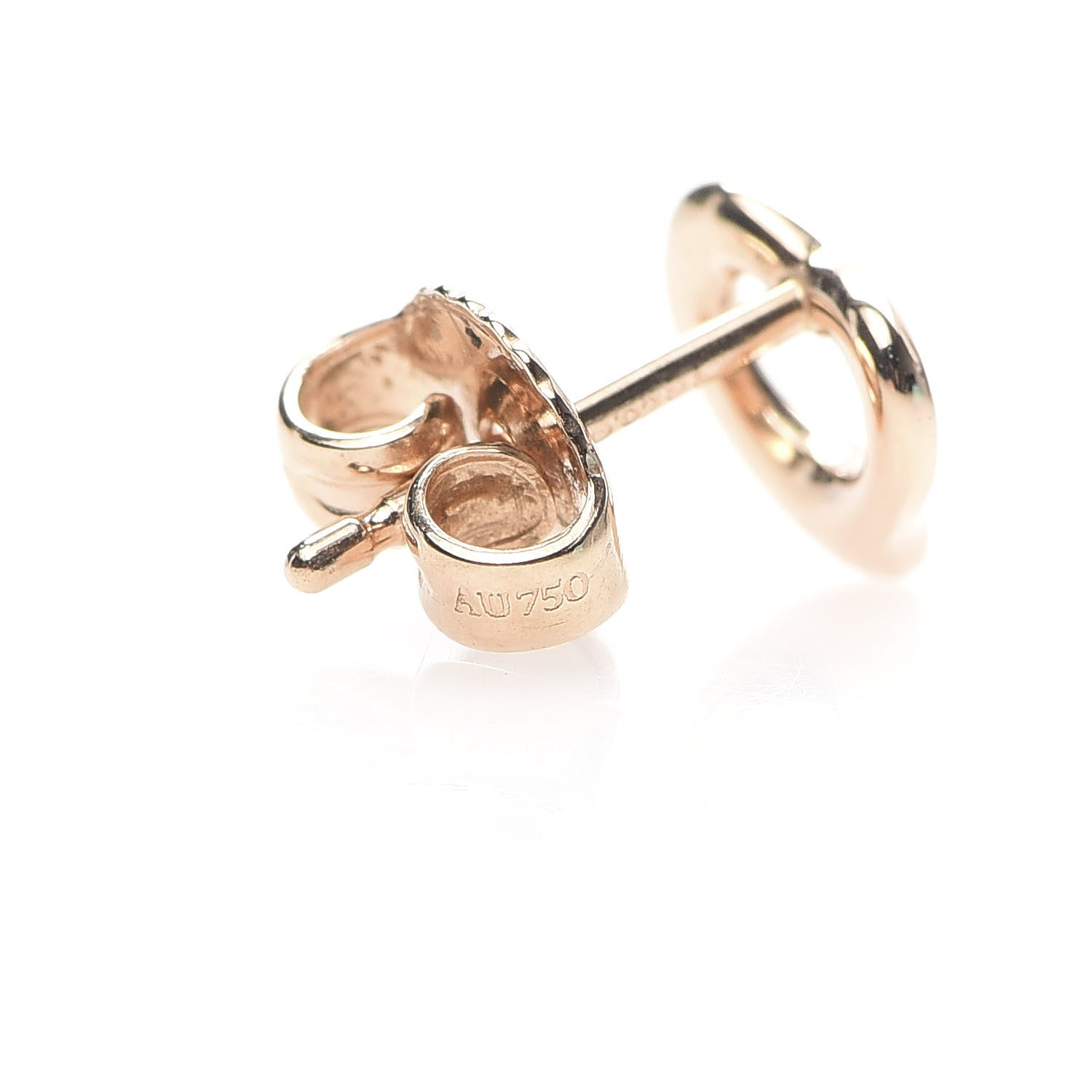 Tiffany 18K Rose Gold 7mm Elsa Peretti Open Heart Earrings 5 of 6