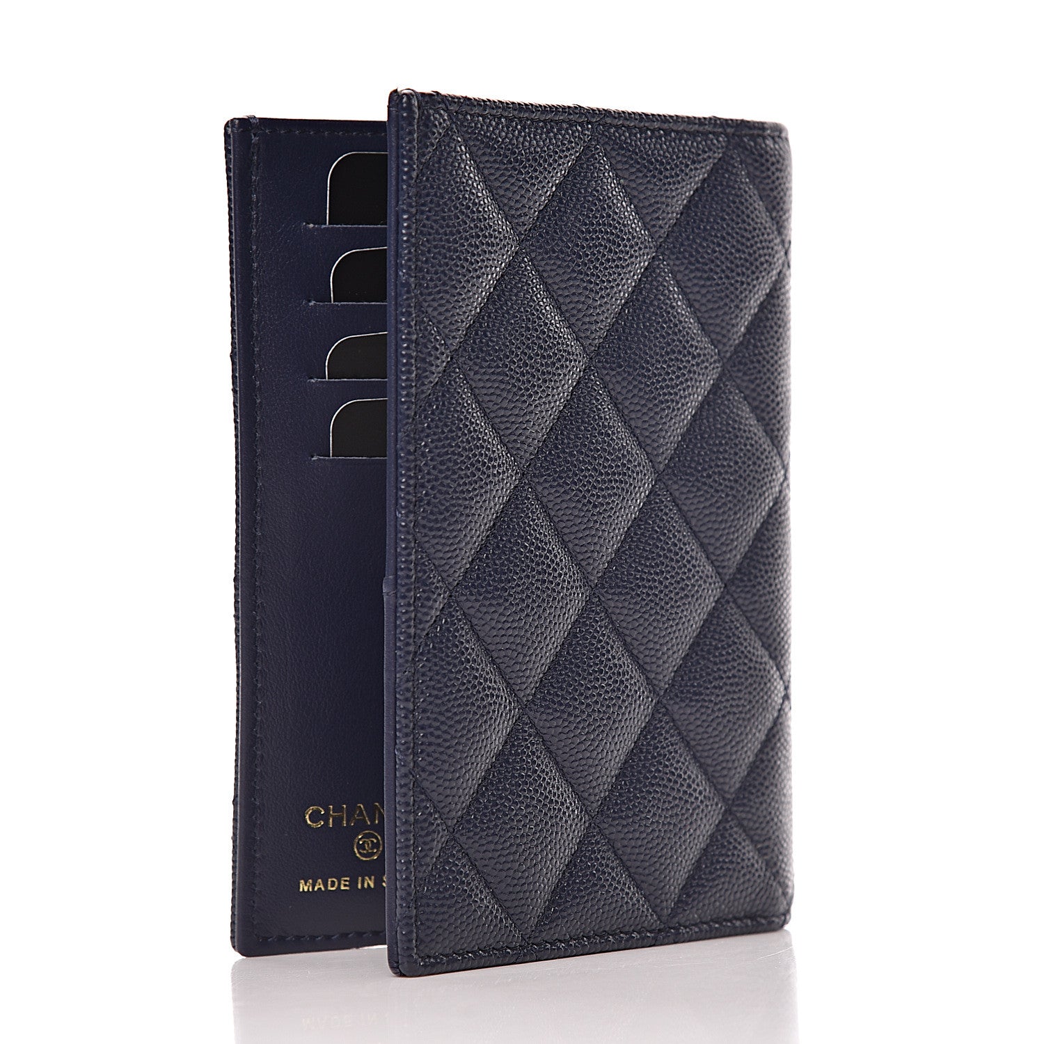 Chanel Caviar Quilted Passport Holder Navy Blue 3 of 8